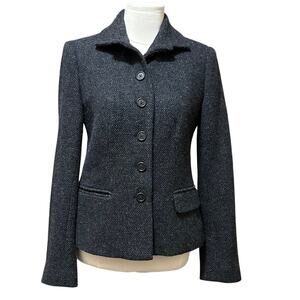 Lauren Ralph Lauren Charcoal Wool Blend Button Blazer Jacket Women's Size 4